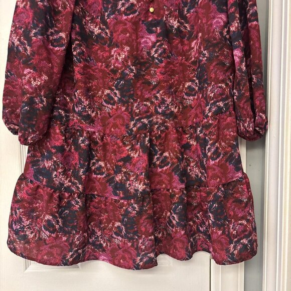 Time & Tru Womens Summer Floral Dress Tiered Balloon Long Sleeve Size XXL 20 - Picture 5 of 11